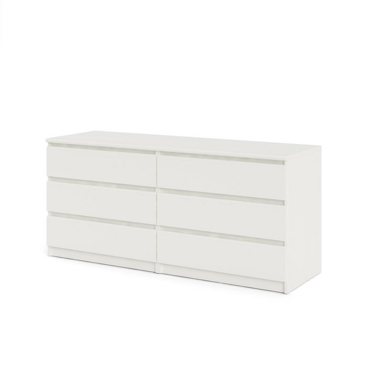 Buy farmhouse furniture Scottsdale 6 Drawer Double Dresser, White Wood Grain - Modern Cottage Farmhouse Furniture