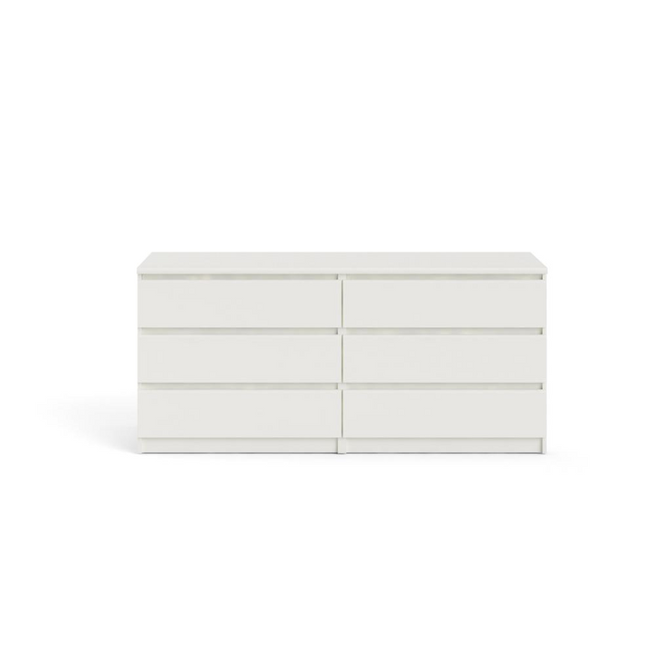 Buy farmhouse furniture Scottsdale 6 Drawer Double Dresser, White Wood Grain - Modern Cottage Farmhouse Furniture