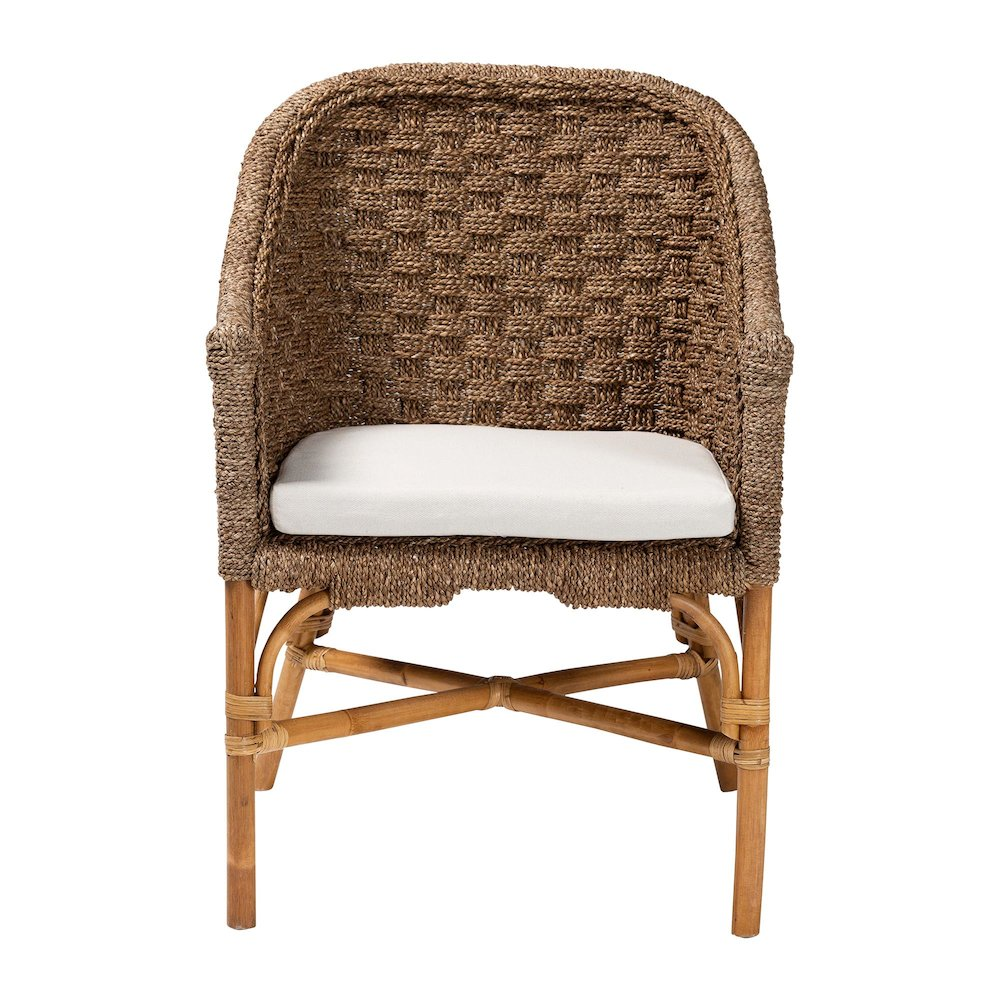 Buy farmhouse furniture Luis Bohemian Natural Seagrass and Rattan Arm Chair - Modern Cottage Farmhouse Furniture