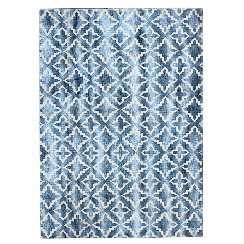 Buy farmhouse furniture Azurea Greece Santorini Rabbit Linear Blue White 8x10 Rug - Modern Cottage Farmhouse Furniture