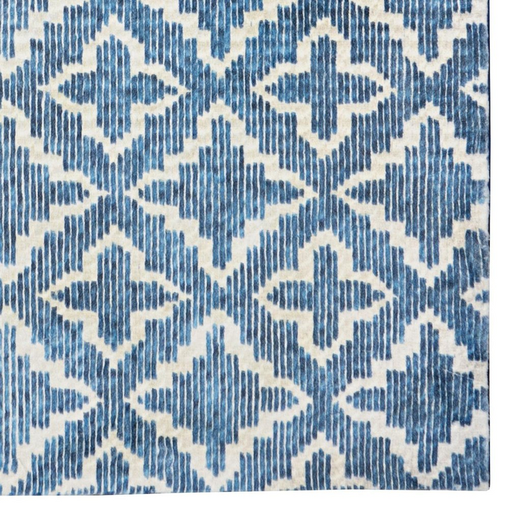 Buy farmhouse furniture Azurea Greece Santorini Rabbit Linear Blue White 8x10 Rug - Modern Cottage Farmhouse Furniture