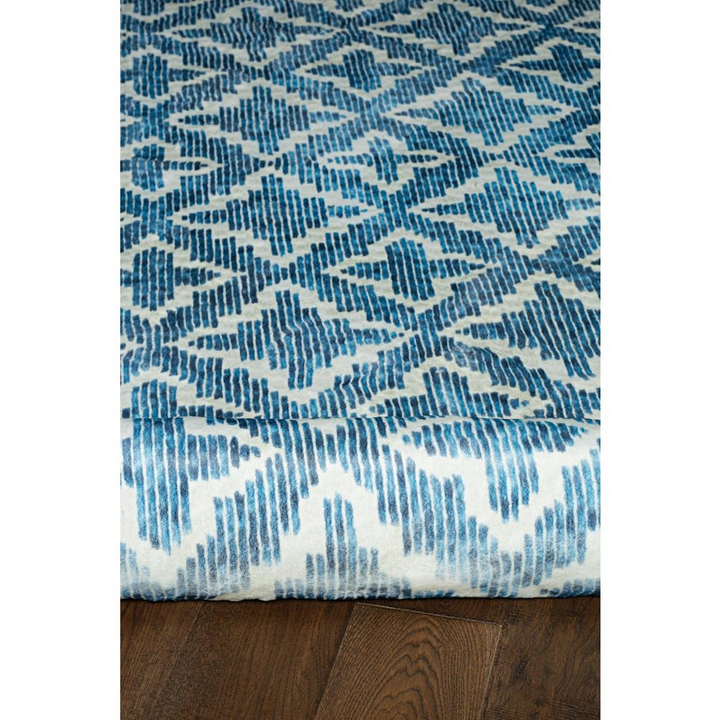Buy farmhouse furniture Azurea Greece Santorini Rabbit Linear Blue White 8x10 Rug - Modern Cottage Farmhouse Furniture