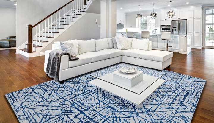 Buy farmhouse furniture Azurea | Large Mediterranean Coastal Faux Rabbit Fur Area Rug - Modern Cottage Farmhouse Furniture