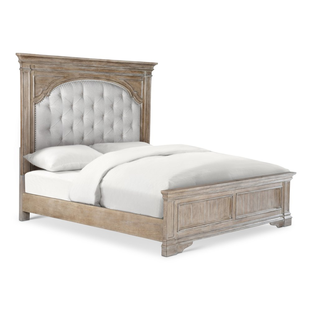 Buy farmhouse furniture Modern Mediterranean Farmhouse Style King Size Bed - Modern Cottage Farmhouse Furniture