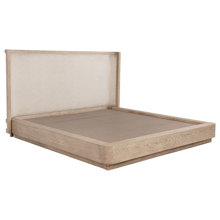 Buy farmhouse furniture Kailani 49-inch Queen Wingback Bed Beige Oak - Modern Cottage Farmhouse Furniture