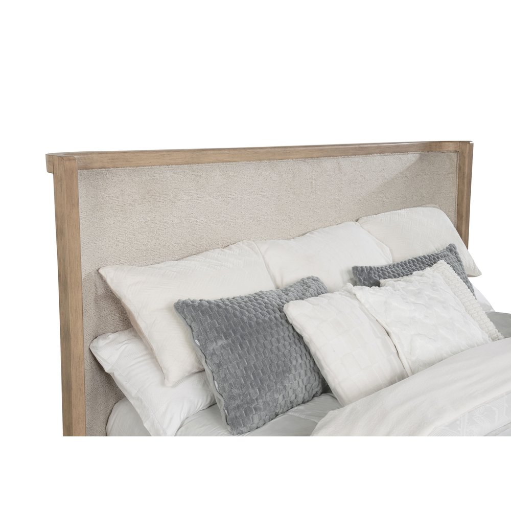 Buy farmhouse furniture Kailani 49-inch Queen Wingback Bed Beige Oak - Modern Cottage Farmhouse Furniture