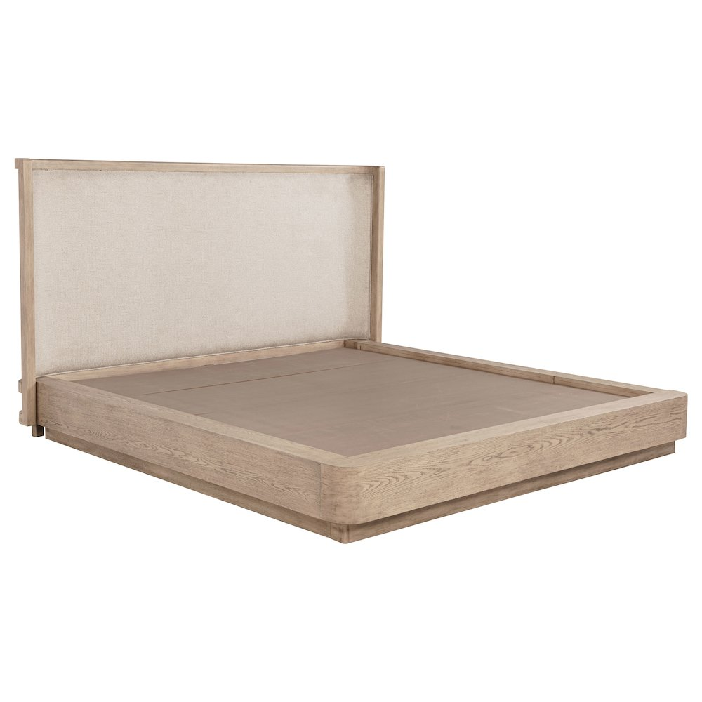 Buy farmhouse furniture Kailani 49-inch Beige Oak Mediterranean Farmhouse King Wingback Bed Frame - Modern Cottage Farmhouse Furniture