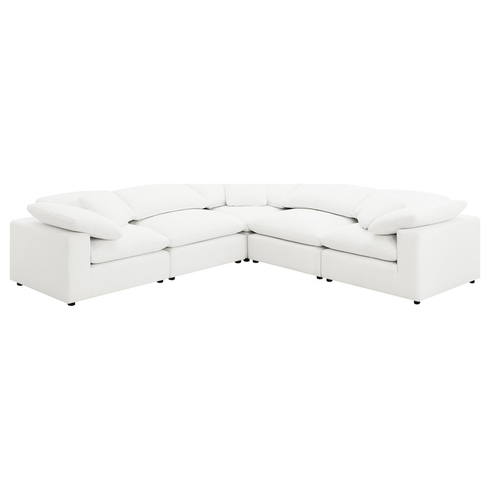 Buy farmhouse furniture Le Kallos Mediterranean farmhouse Opulent 5-piece Boucle Upholstered Modular Sofa Sectional - Modern Cottage Farmhouse Furniture