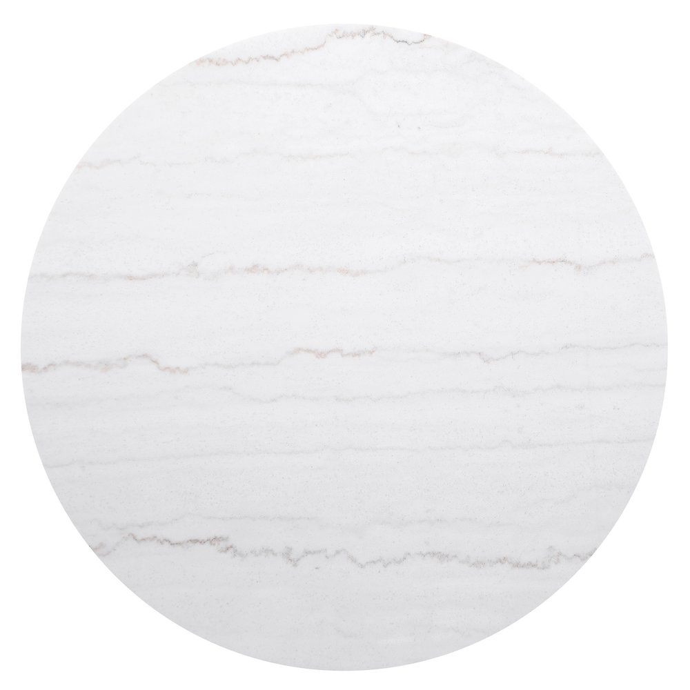 Buy farmhouse furniture Eirini Mediterranean Farmhouse Round Marble Top Coffee Table White and Charcoal - Modern Cottage Farmhouse Furniture