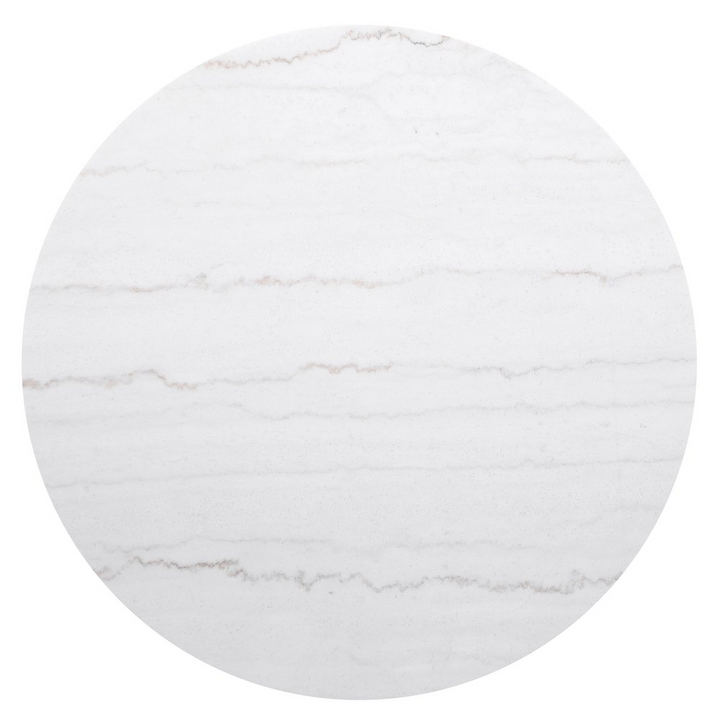 Buy farmhouse furniture Eirini Mediterranean Farmhouse Round Marble Top Coffee Table White and Charcoal - Modern Cottage Farmhouse Furniture