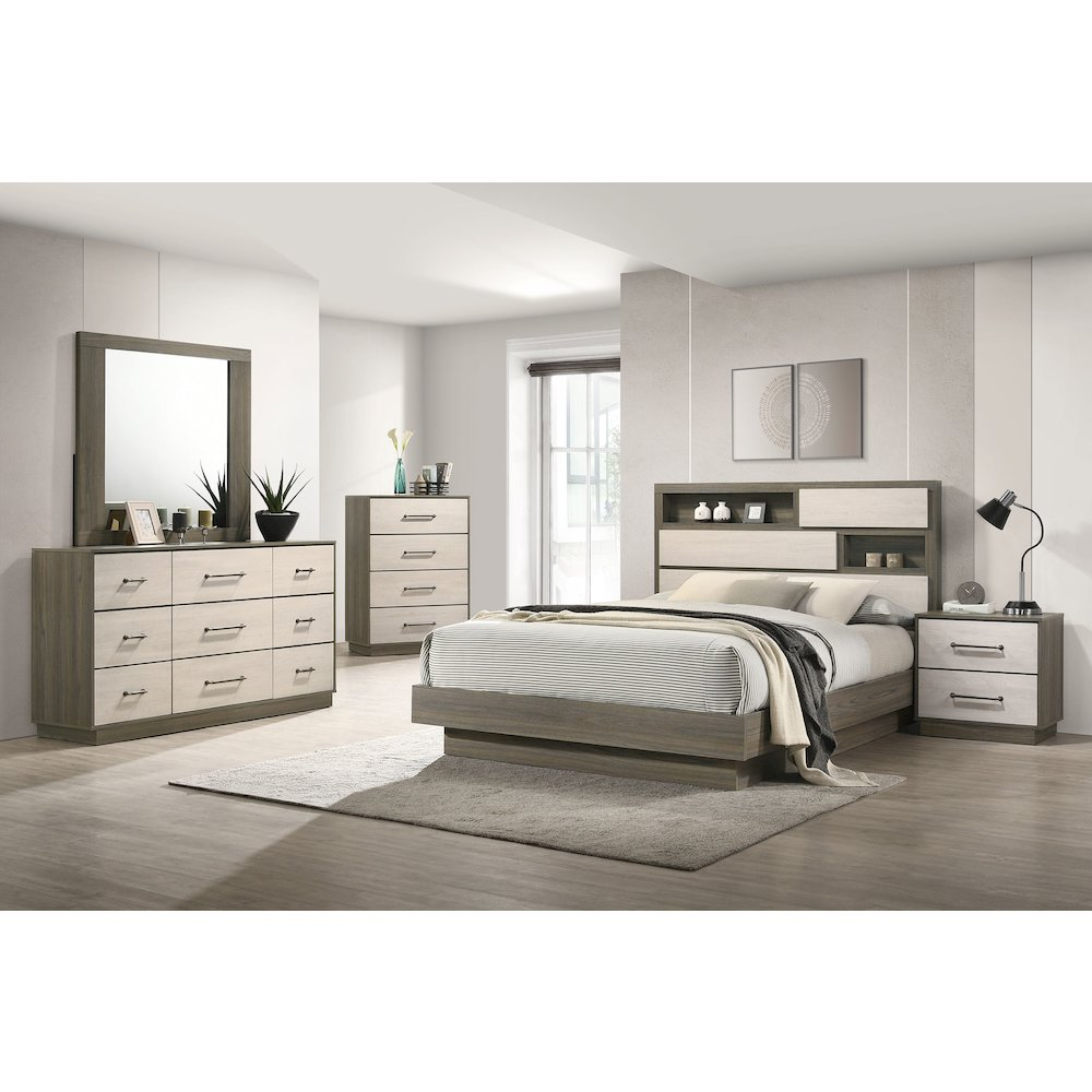 Buy farmhouse furniture Fenwick Dresser Mirror Grey Oak - Modern Cottage Farmhouse Furniture