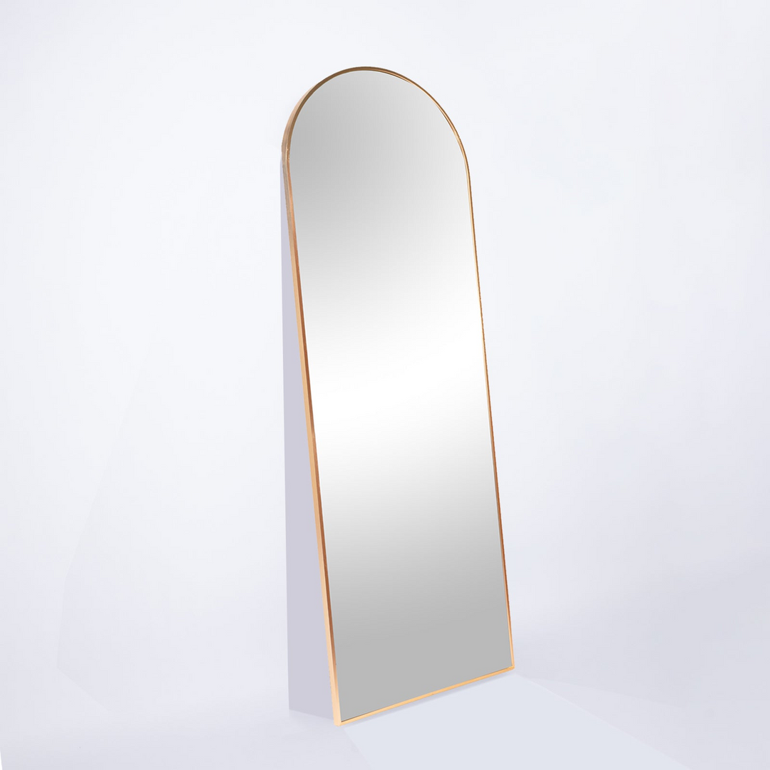 Buy farmhouse furniture Gold 71x27.5 inch metal arch stand full length mirror - Modern Cottage Farmhouse Furniture