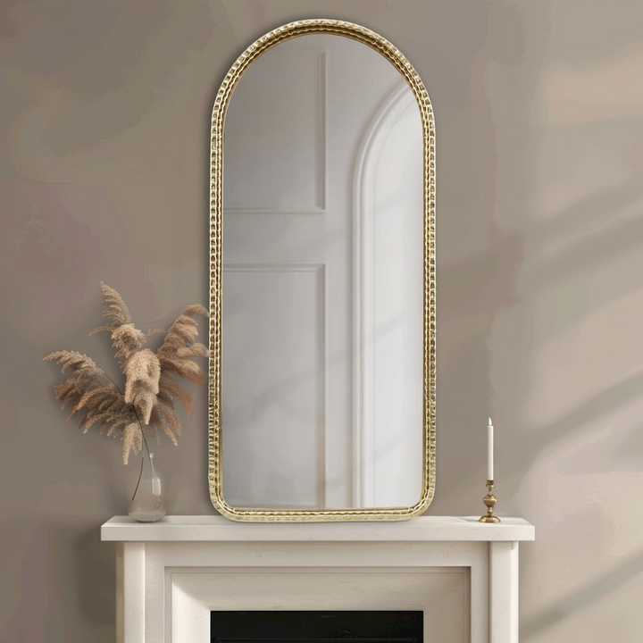 Buy farmhouse furniture Sevilla Mediterranean Spanish Tuscan Gold Arch Wall Mirror - Modern Cottage Farmhouse Furniture