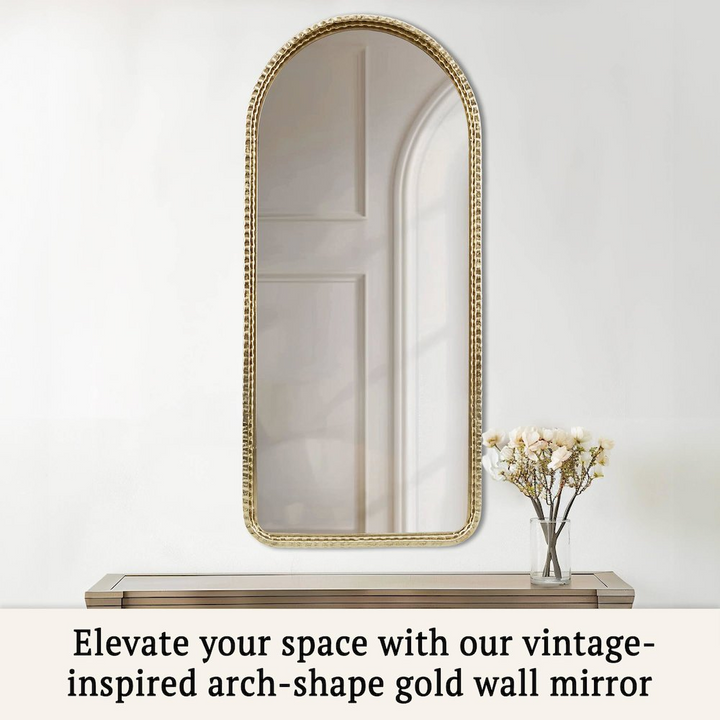 Buy farmhouse furniture Sevilla Mediterranean Spanish Tuscan Gold Arch Wall Mirror - Modern Cottage Farmhouse Furniture