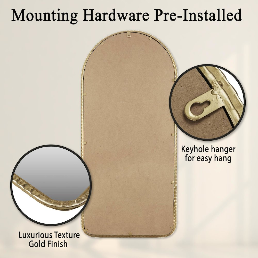 Buy farmhouse furniture Sevilla Mediterranean Spanish Tuscan Gold Arch Wall Mirror - Modern Cottage Farmhouse Furniture