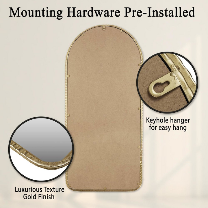 Buy farmhouse furniture Sevilla Mediterranean Spanish Tuscan Gold Arch Wall Mirror - Modern Cottage Farmhouse Furniture