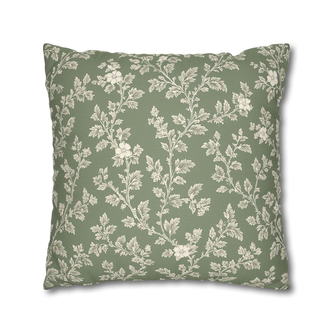 Clover Hill - Cream &amp; Sage Floral Pillowcase By. Artisan Blooms