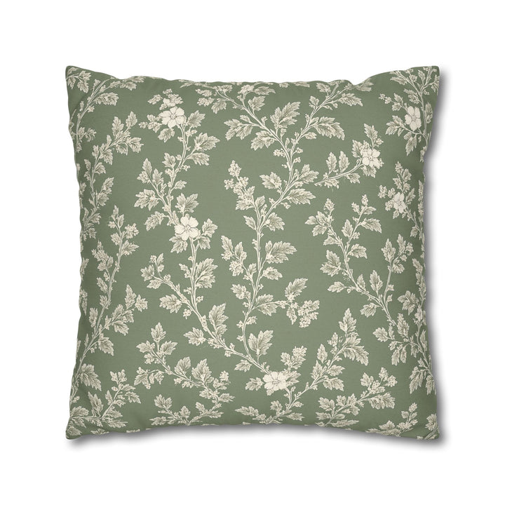 Clover Hill - Cream &amp; Sage Floral Pillowcase By. Artisan Blooms