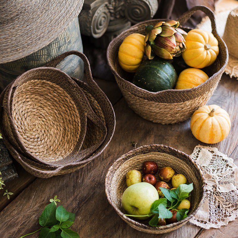 Buy farmhouse furniture Gallarate | Coastal Italian Natural straw woven soft storage basket - Modern Cottage Farmhouse Furniture