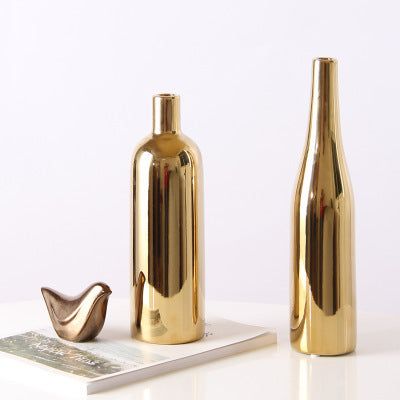 Buy farmhouse furniture Le Locri | Modern Mediterranean Gold Luxury Vase - Modern Cottage Farmhouse Furniture