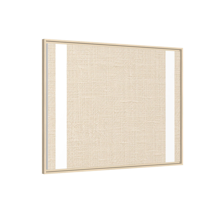Woven Art Sage &amp; Cream Framed Canvas Wall Art