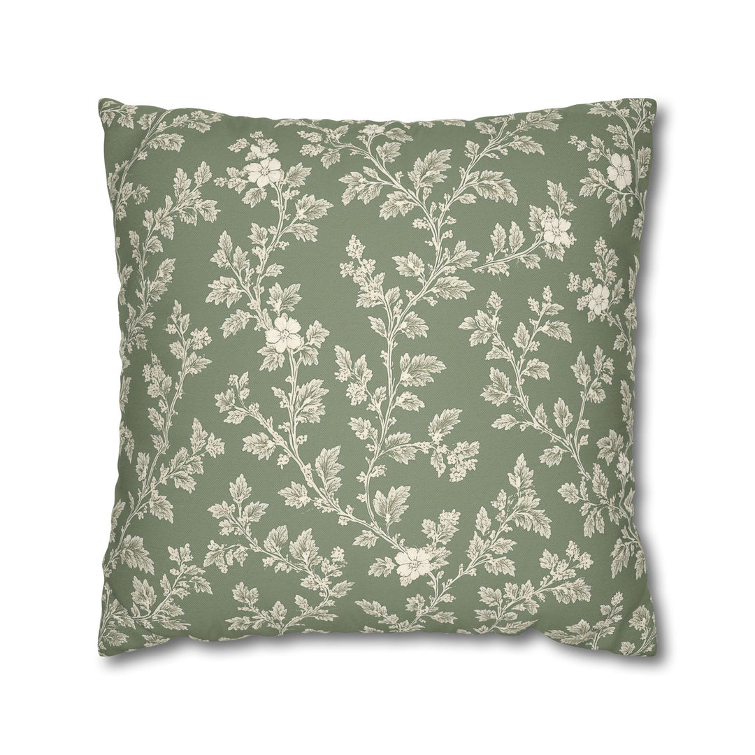 Clover Hill - Cream &amp; Sage Floral Pillowcase By. Artisan Blooms