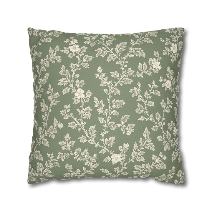 Clover Hill - Cream &amp; Sage Floral Pillowcase By. Artisan Blooms