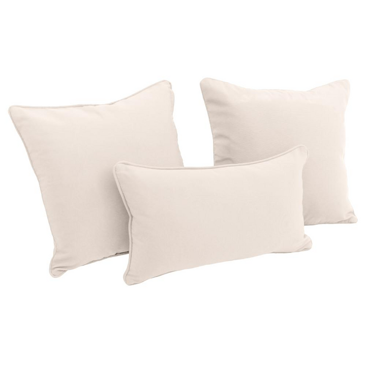 Buy farmhouse furniture Double-corded Solid Twill Throw Pillows with Inserts (Set of 3), Natural - Modern Cottage Farmhouse Furniture