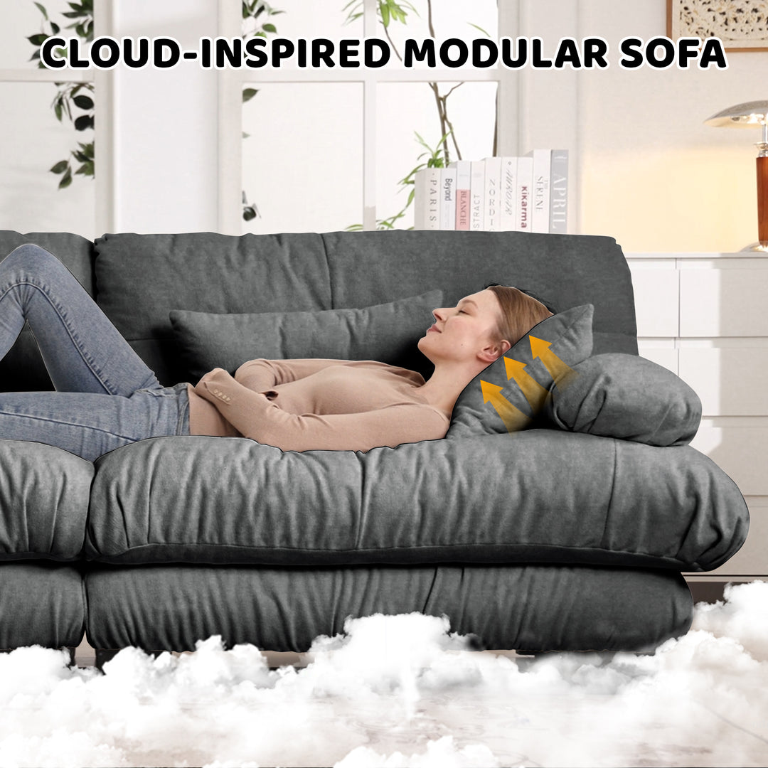 Buy farmhouse furniture Marbella | Upholstered Mediterranean Luxury Cloud Grey Wide Arm Sofa - Modern Cottage Farmhouse Furniture