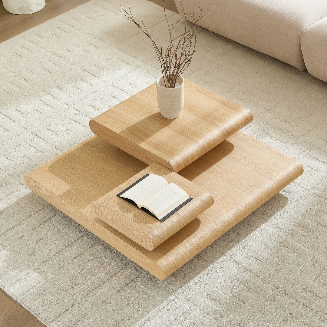 Buy farmhouse furniture 3-Piece Modular Coffee Table Set | Stackable Farmhouse Cottage Wood-Look Stacking Tables - Modern Cottage Farmhouse Furniture