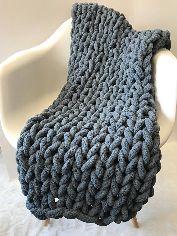 Buy farmhouse furniture Handmade Thick Beige Brown Modern Farmhouse Cottage Throw Blanket - Modern Cottage Farmhouse Furniture