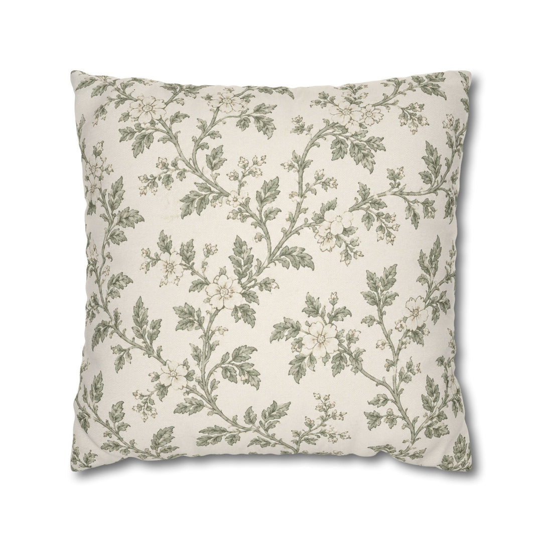 Cream &amp; Sage Floral Pillowcase By. Artisan Blooms