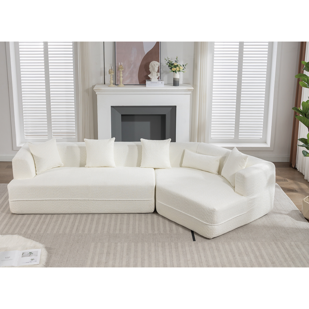 Buy farmhouse furniture The Barcelona White Mediterranean Modular sofa - Modern Cottage Farmhouse Furniture