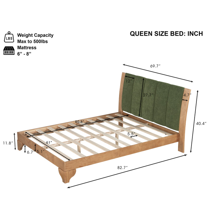 Buy farmhouse furniture Sage &amp; Cream Queen Premium Pine Wood Farmhouse Queen Bed Frame - Modern Cottage Farmhouse Furniture