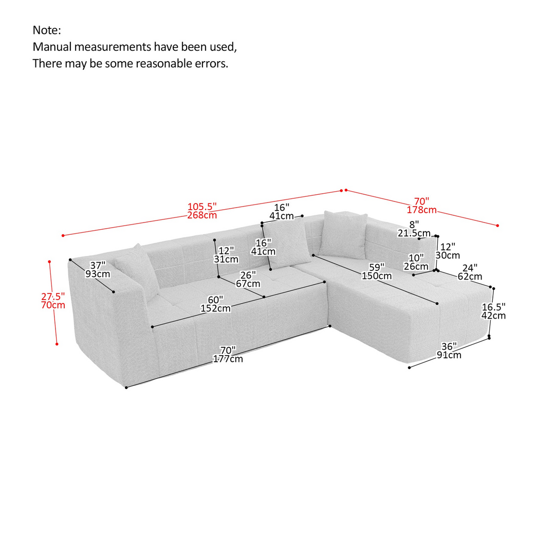 Buy farmhouse furniture The Grand Amalfi Large Modular Mediterranean L-Shaped Sectional Floor Sofa - Modern Cottage Farmhouse Furniture