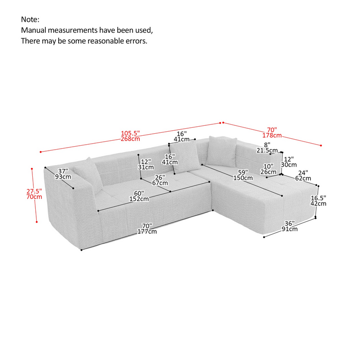 Buy farmhouse furniture The Grand Amalfi Large Modular Mediterranean L-Shaped Sectional Floor Sofa - Modern Cottage Farmhouse Furniture