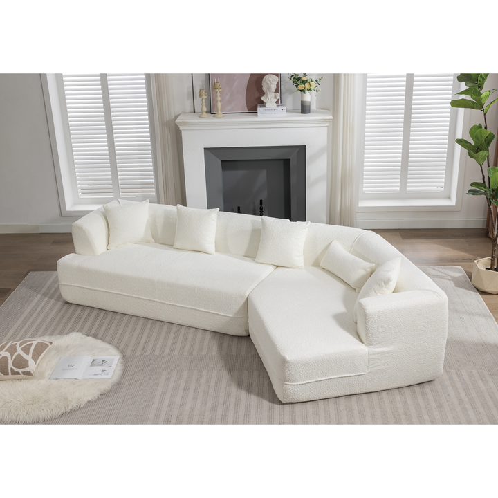 Buy farmhouse furniture The Barcelona White Mediterranean Modular sofa - Modern Cottage Farmhouse Furniture