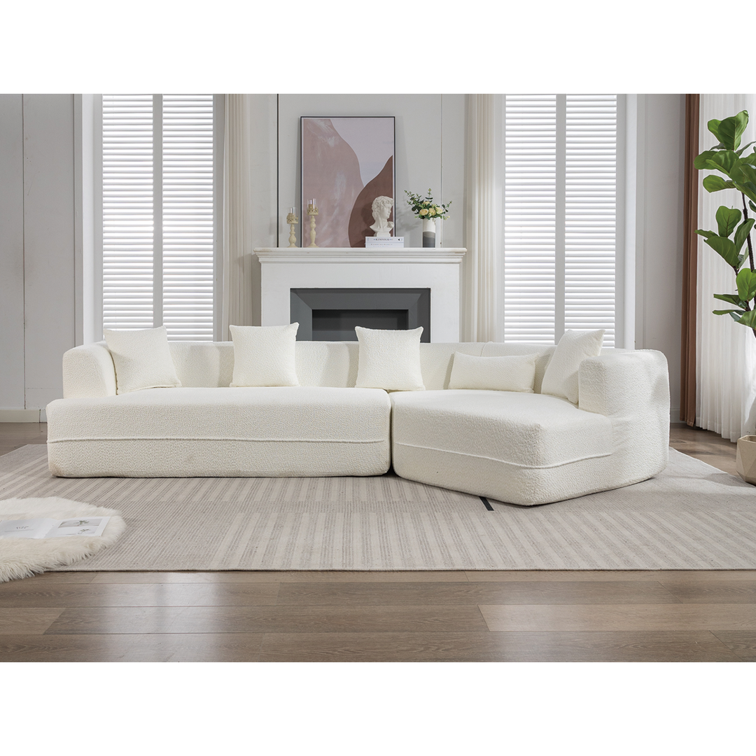 Buy farmhouse furniture The Barcelona White Mediterranean Modular sofa - Modern Cottage Farmhouse Furniture