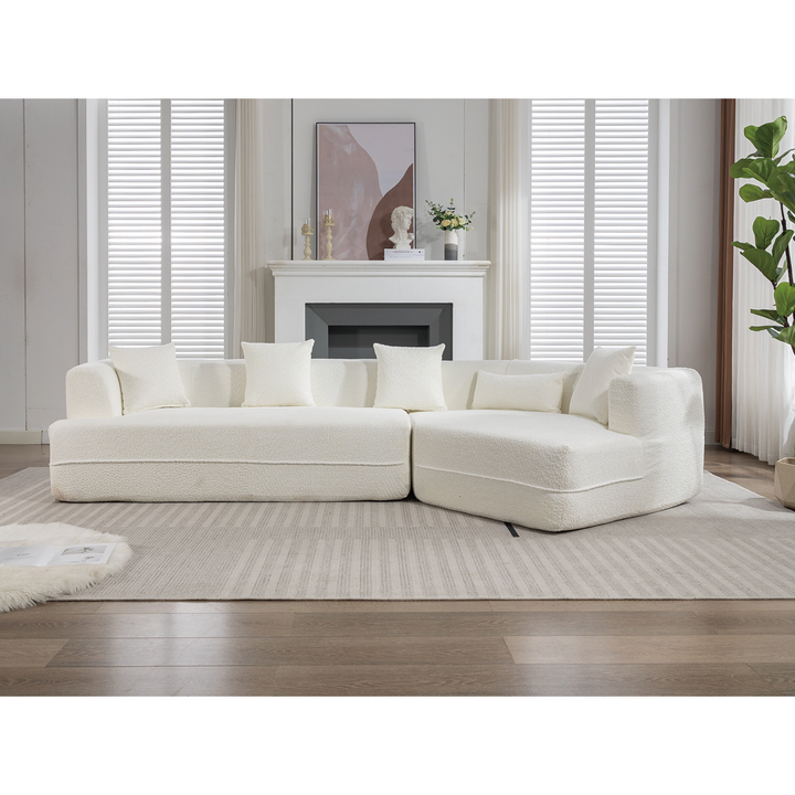 Buy farmhouse furniture The Barcelona White Mediterranean Modular sofa - Modern Cottage Farmhouse Furniture