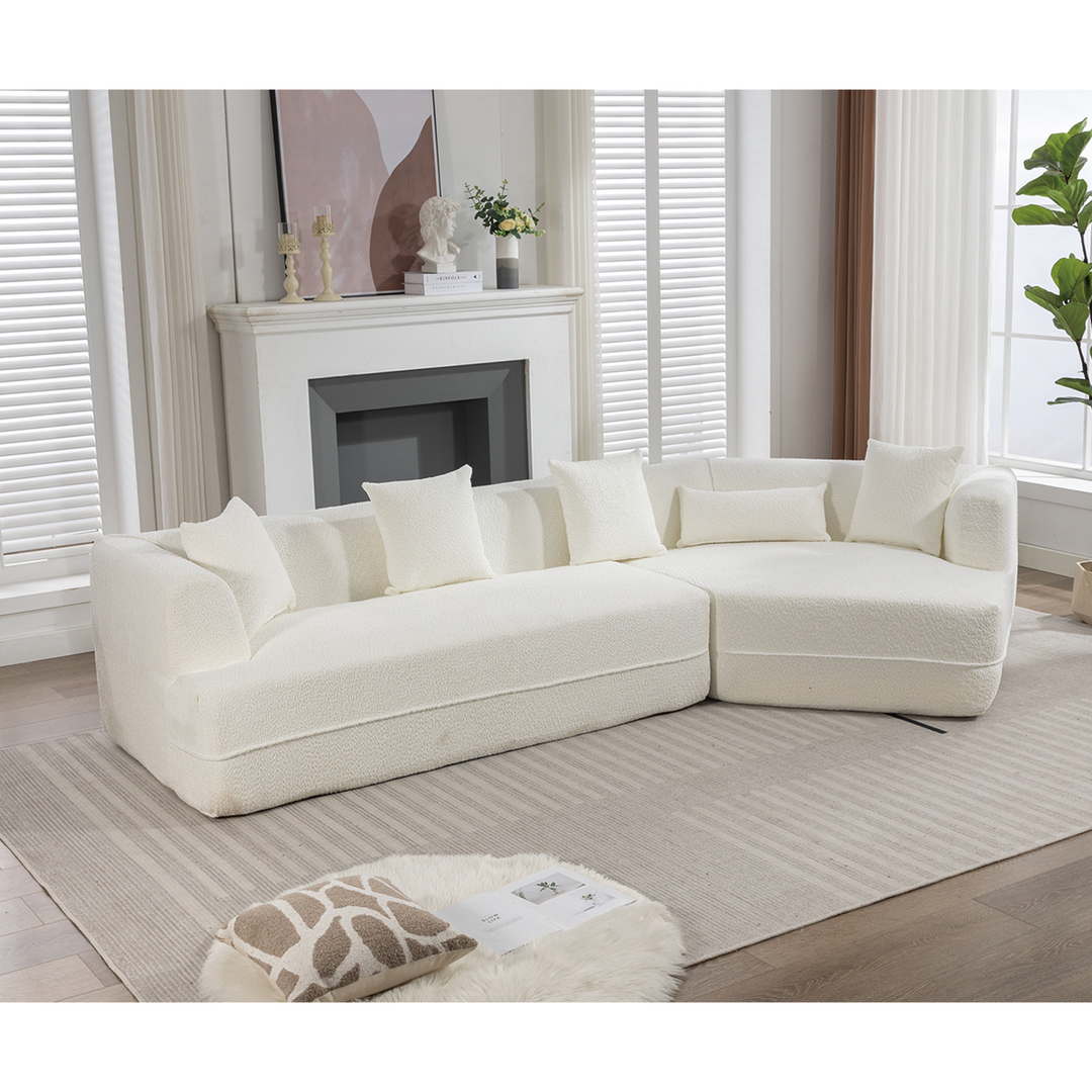 Buy farmhouse furniture The Barcelona White Mediterranean Modular sofa - Modern Cottage Farmhouse Furniture