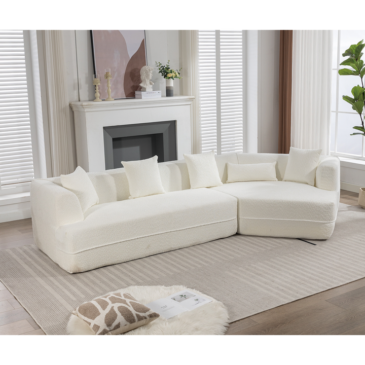 Buy farmhouse furniture The Barcelona White Mediterranean Modular sofa - Modern Cottage Farmhouse Furniture