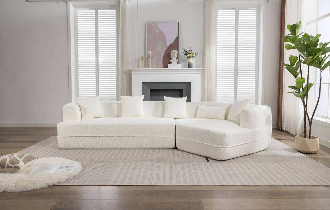 Buy farmhouse furniture The Barcelona White Mediterranean Modular sofa - Modern Cottage Farmhouse Furniture