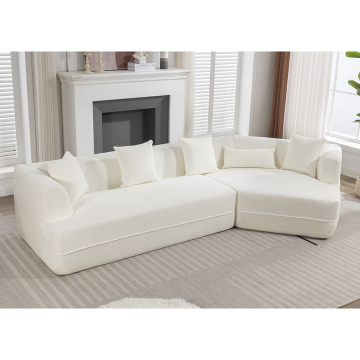 Buy farmhouse furniture The Barcelona White Mediterranean Modular sofa - Modern Cottage Farmhouse Furniture