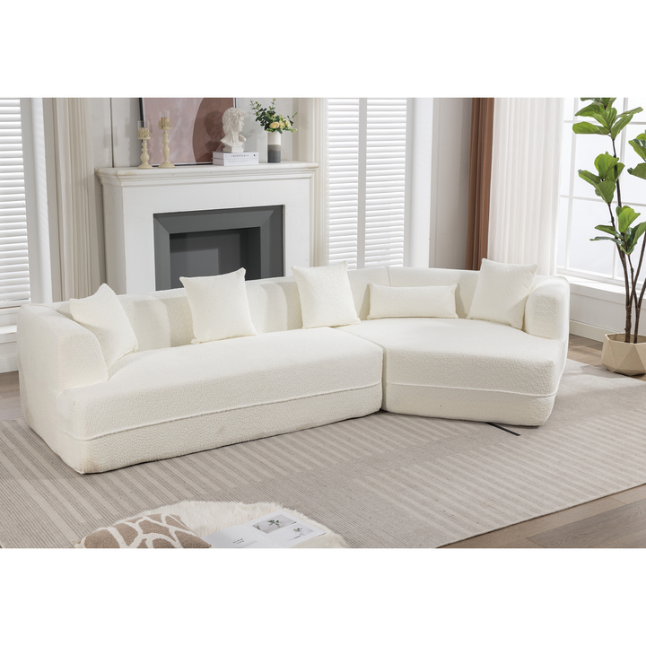 Buy farmhouse furniture The Barcelona White Mediterranean Modular sofa - Modern Cottage Farmhouse Furniture