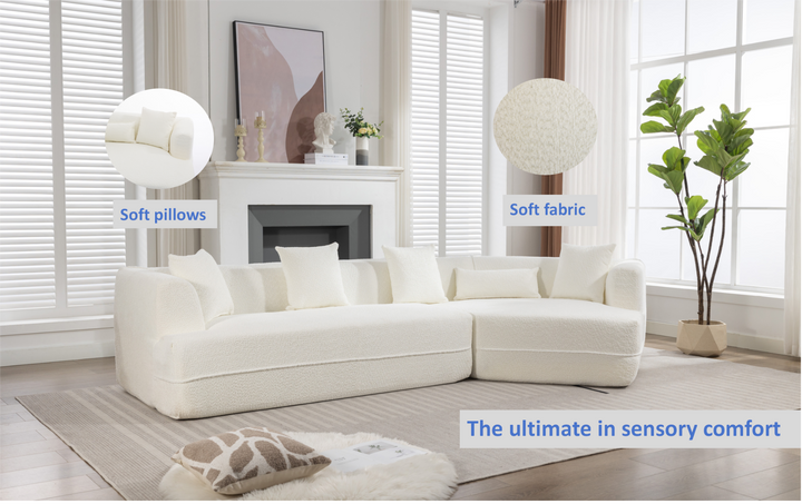 Buy farmhouse furniture The Barcelona White Mediterranean Modular sofa - Modern Cottage Farmhouse Furniture