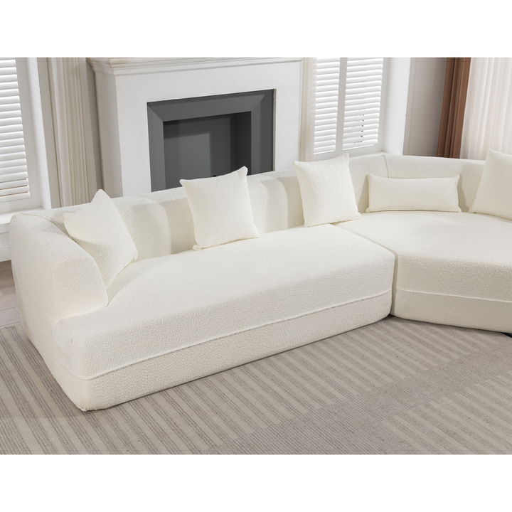 Buy farmhouse furniture The Barcelona White Mediterranean Modular sofa - Modern Cottage Farmhouse Furniture