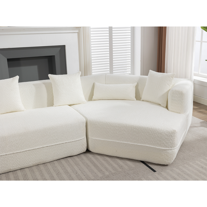 Buy farmhouse furniture The Barcelona White Mediterranean Modular sofa - Modern Cottage Farmhouse Furniture