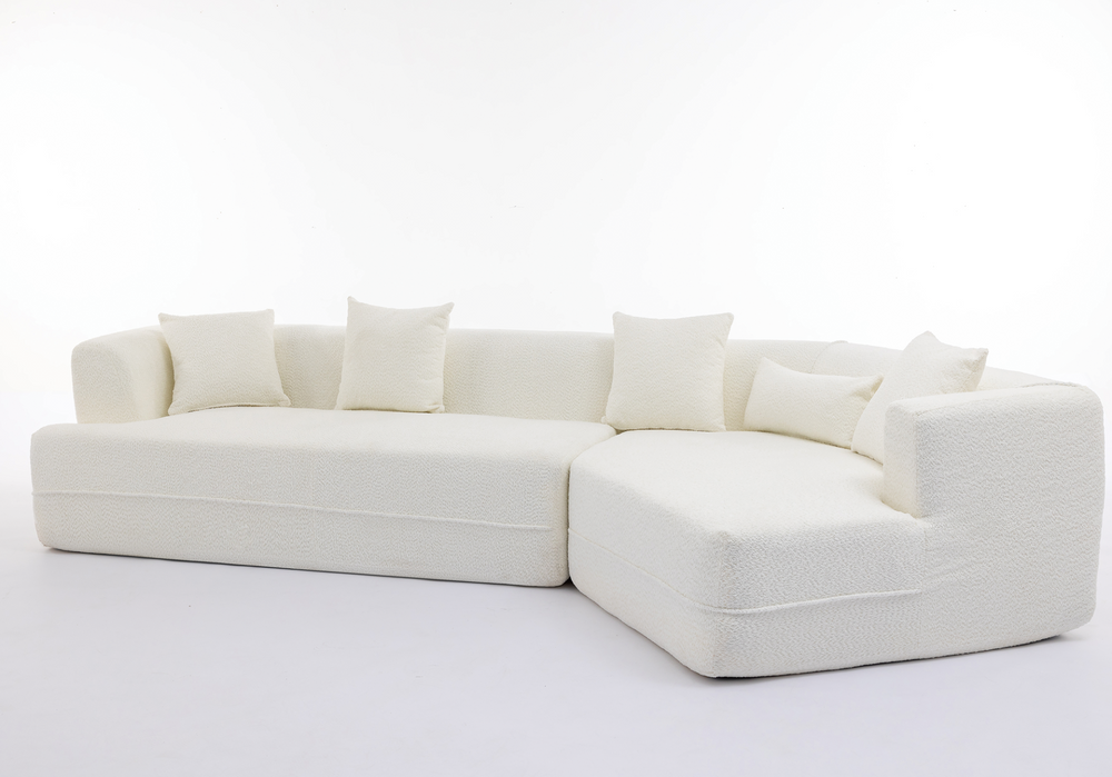 Buy farmhouse furniture The Barcelona White Mediterranean Modular sofa - Modern Cottage Farmhouse Furniture