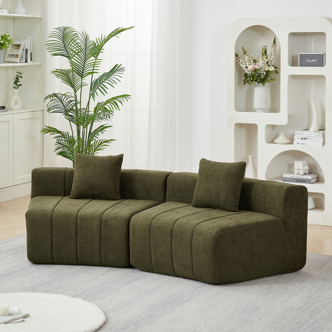 Buy farmhouse furniture The Valencia Tuscan Mediterranean Olive Green Vista Sofa Sectional (2pc) - Modern Cottage Farmhouse Furniture