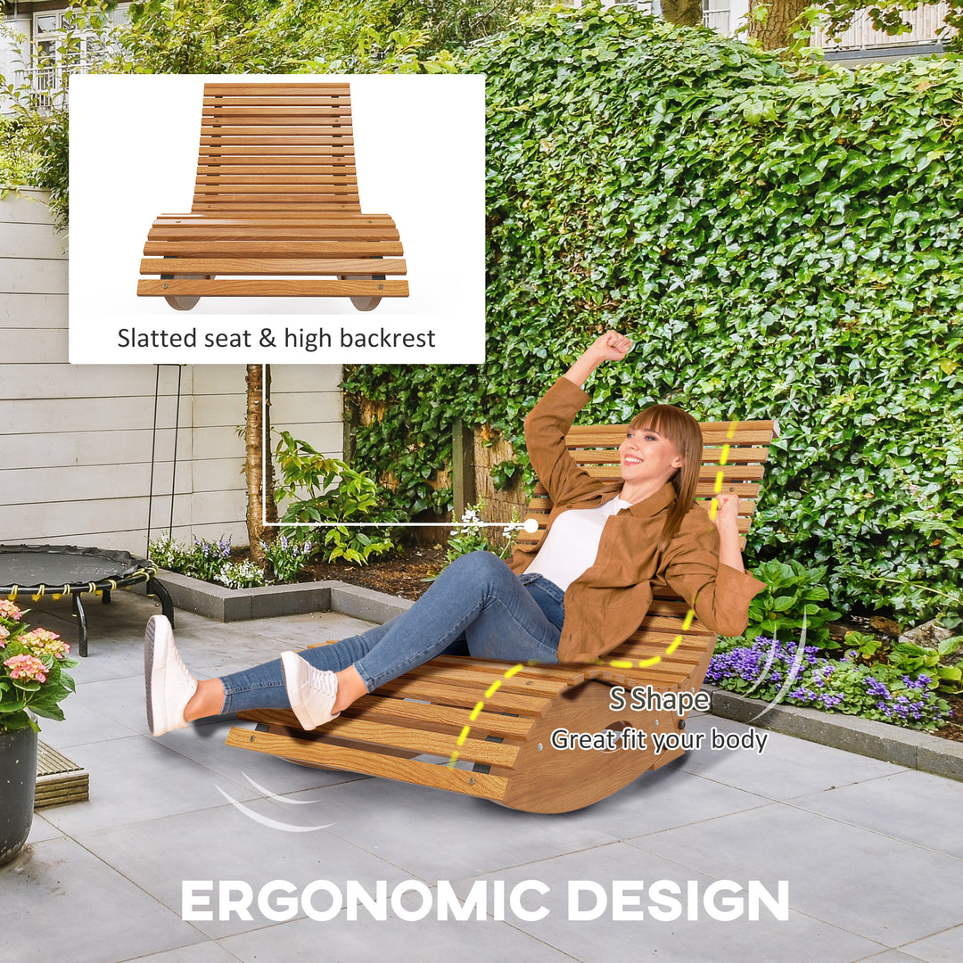 Buy farmhouse furniture Outdoor S-Shape Rocking Chair | Fir &amp; Pine Wood Modern Farmhouse Porch Rocker | 264 lb Capacity - Modern Cottage Farmhouse Furniture